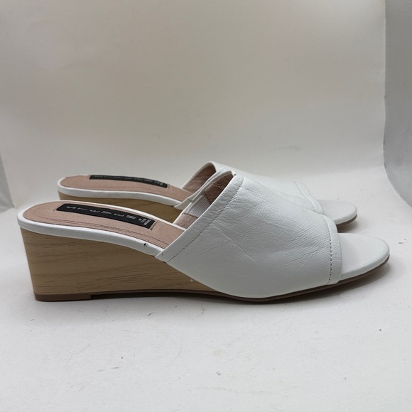 Steven Steve Madden Lemur Slip On Sandals Mules Wedges Heels Leather Women 8.5 M - Picture 1 of 13